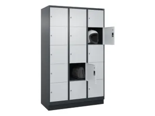lockerkast,HxBxD 1950x1200x500mm,3x5vakken,vak B 400mm,cil.-slot - 1