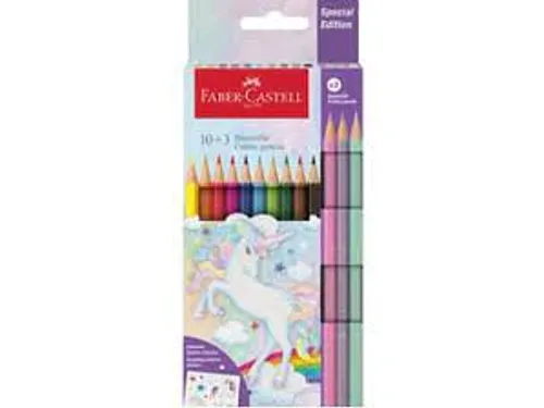 Kleurpotlood Faber-Castell Unicorn zeskantig 10 stuks Kleuren+3 pastel