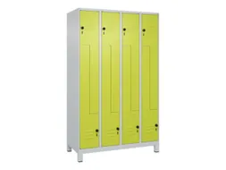 Z-garderobekast,HxBxD 1950x1200x500mm,vak B 150/300mm,draaigrendel