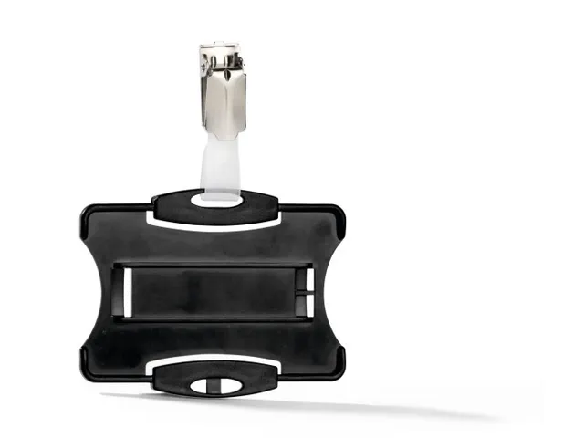 Veiligheidspashouder 85x54mm met clip Zwart