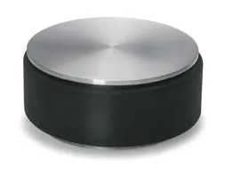 deurstopper RVS zilverkleurig/zwart m. rubberen rand
