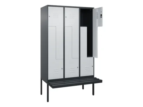 Z-garderobekast,HxBxD 2120x1200x815mm,6vak,vak B 400mm,cil.-slot