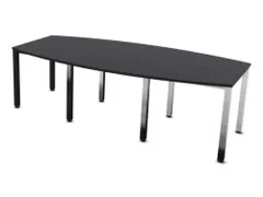 vergadertafel,HxBxD 740x2400x1200mm,vatvormig,CC-zwart