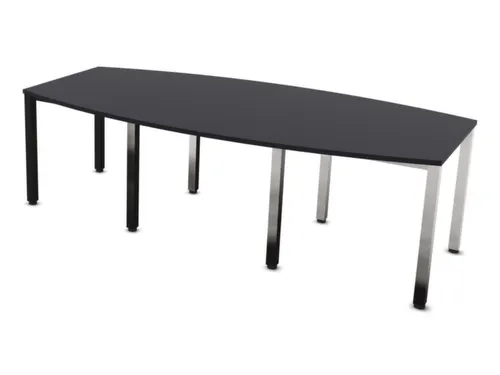 vergadertafel,HxBxD 740x2400x1200mm,vatvormig,CC-zwart