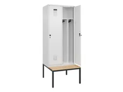 locker met bank,voor scheiding van kleding,HxBxD 2120x800x815mm,2vak
