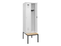 locker met bank,HxBxD 2120x600x815mm,2vak,vak B 300mm,cilinderslot