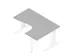 Bureau d’angle 730x1600x1200mm retour à droite gris/blanc