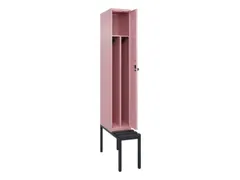 locker met bank,voor scheiding van kleding,HxBxD 2120x300x815mm,1vak