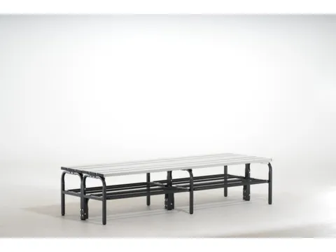 dubbele zitbank,HxL 450x2000mm,alu. lijsten,frame poedercoat.,RAL7016