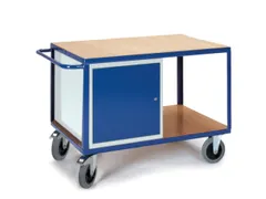 kastwagen,draagverm. 600kg,2etage(s),laadvl. LxB 1200x800mm,houtplaat