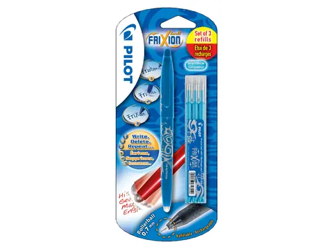 Rollerpen Pilot Frixion Ball 0.7mm BL-FR7 met 3 vullingen Lichtblauw