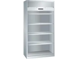 roldeurkast 1950x1000x580mm 4xStalen bodem cil.-slot sokkel RAL7035