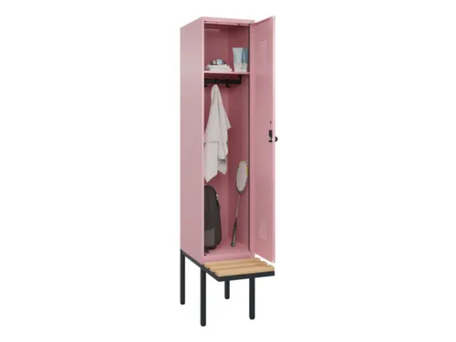 locker met bank,HxBxD 2120x400x815mm,1vak,vak B 400mm,draaigrendel