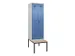 locker met bank,voor scheiding van kleding,HxBxD 2120x600x815mm,2vak