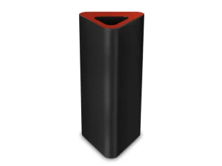 afvalbak,60l,HxBxD 800x380x380mm,romp staal zwart,gesloten - 3