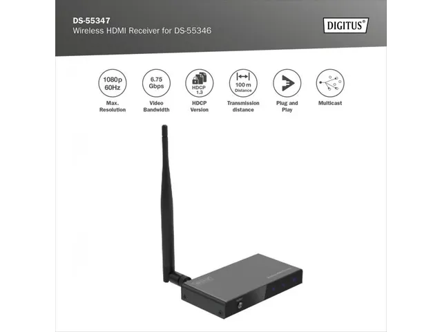 Draadloze HDMI-ontvanger voor DS-55346 Full HD