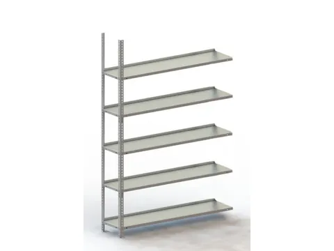 magazijnstelling,aanbouwveld,HxBxD 1850x1252x304mm,vaklast 80kg