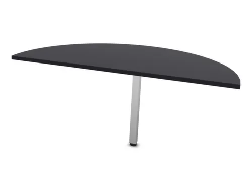 aanbouwtafel,HxBxD 740x1400x700mm,halfrond,CC-zwart
