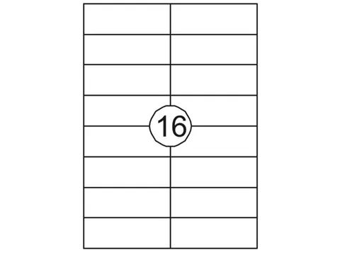 Etiket Rillstab 105x37mm Wit 1600 Stuks