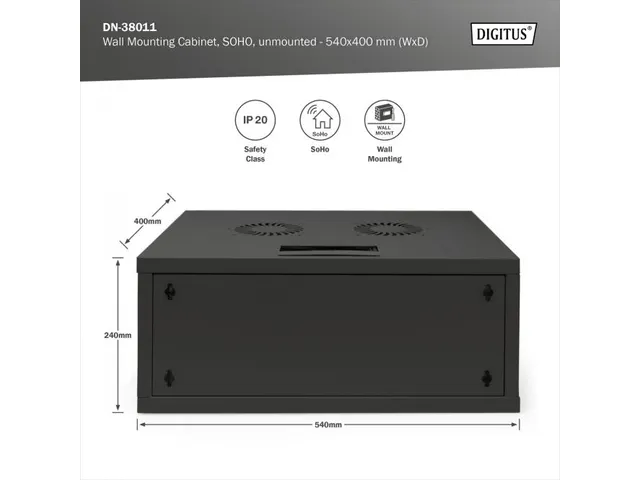 Netwerkkast Ongemonteerd 4U 60kg 483mm 19'' 241x540x400mm Zwart
