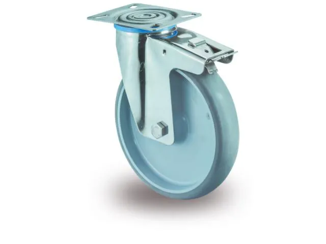 Roulette Pivotante Avec Frein Force 80 Kg Pneumatique Thermopl.