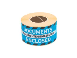 Verpakkingsetiketten 46x125mm Op Rol Documents Enclosed 250 Stuks