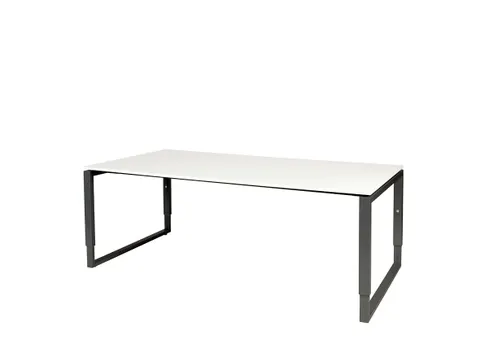 Domino Plus Vergadertafel Hoogte Instelbaar 200x100 Grijs 25mm Zwart