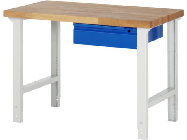 werkbank,RAL 7035/RAL 5010,HxBxD 790-1140x1250x700mm,beukblad