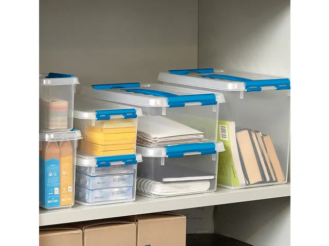 Q-line opbergbox 62L transparant blauw - 60x40x34cm