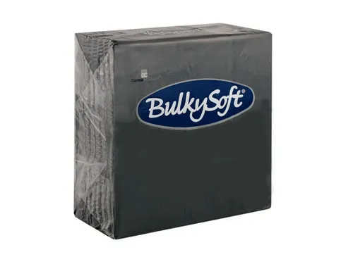 BulkySoft Servetten Zwart 33x33cm 1/4 vouw 2-laags cellulose 2000 stuk