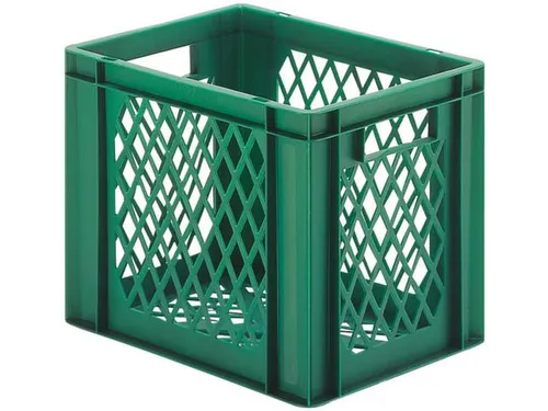 Euronorm-stapelbak 61l 320x600x400mm Wanden/bodem Opengewerkt Groen
