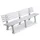 Kunststofbank 740x2000x380mm Zit H 440mm 9 Latten 3 Pootstellen Wit