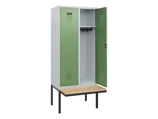 locker met bank,HxBxD 1950x800x815mm,2vak,vak B 400mm,cilinderslot - 1