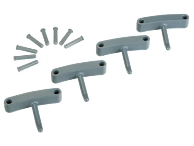 Hygiene 1016-88 Aanvulset haken grijs, full colour, 4 haken/8 pinnen