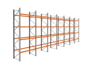palletstelling,basis+6xaanbouw,HxBxD 4620x13575x1100mm,vakl. 3000kg - 1