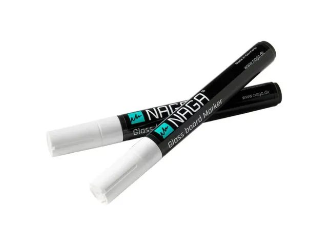 Glasbordmarker 4,5mm Naga set a 2st. wit