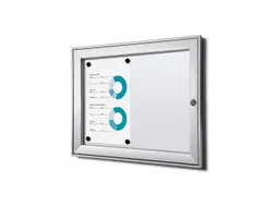 Vergrendelbaar Muurvitrine Indoor/Outdoor Brandwerend 2xA4 Zilver