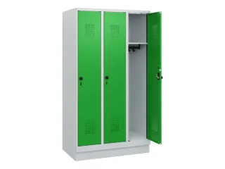 schoollocker,HxBxD 1630x900x500mm,3vak,vak B 300mm,draaigrendel,sokkel - 1