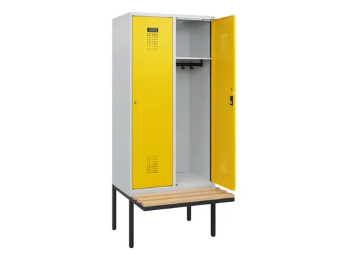 locker met bank,HxBxD 1950x800x815mm,2vak,vak B 400mm,cilinderslot