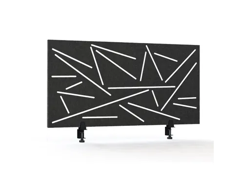 Akoestisch Bureaupaneel met patroon uitsnede 60x120cm Zwart