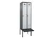 locker met bank,voor scheiding van kleding,HxBxD 2120x600x815mm,2vak