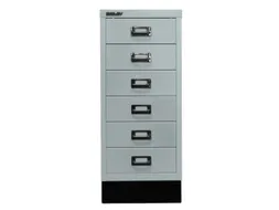kantoor-ladekast HxBxD 670x279x380mm 6 laden romp lichtgrijs staal