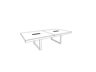 Vergadertafel Hxbxd 73x280x140cm Plaat Noten Sledeframe Verchroomd - 3