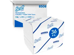 Toiletpapier Scott gevouwen tissue 2-laags 36x250stuks wit 8508