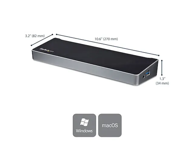 USB-C Dock Triple 4K 60W PD HDMI DP 5x USB