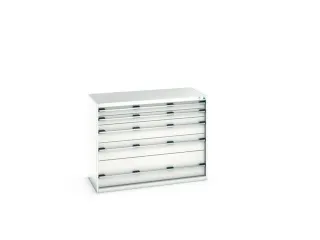 ladekast HxBxD 1000x1300x650mm 5laden romp RAL7035 front RAL7035 - 7