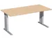 Bureau C-Poot HxBxD 680-800x1600x800mm Decor Beuken Zilverkleurig