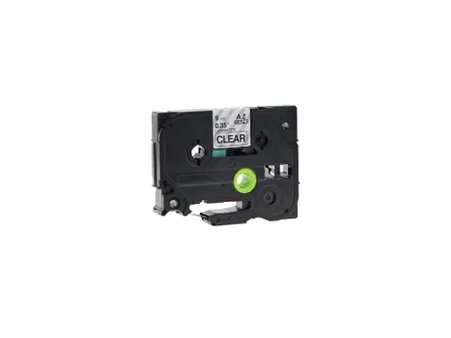 Labeltape Brother Compatible P-Touch Tze121 9Mm Zwart Op Transparant