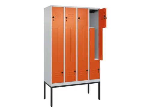 Z-garderobekast,HxBxD 2120x1200x500mm,vak B 150/300mm,draaigrendel