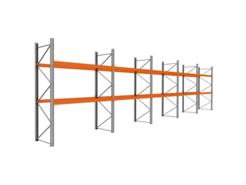 palletstelling,basis+4xaanbouw,HxBxD 3360x14100x1100mm,vakl. 3000kg